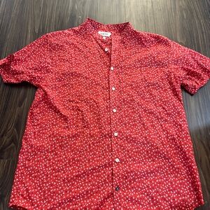 Taylor Stitch Red Floral Men's Button Down Shirt
